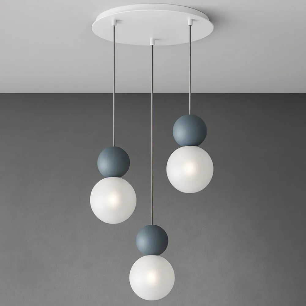 Lampadari Moderni-Top Light cottage lampadario moderno 3 luci sfere blu per tavolo soggiorno