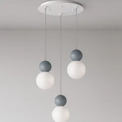 Lampadari Moderni-Top Light cottage lampadario moderno 3 luci sfere blu per tavolo soggiorno