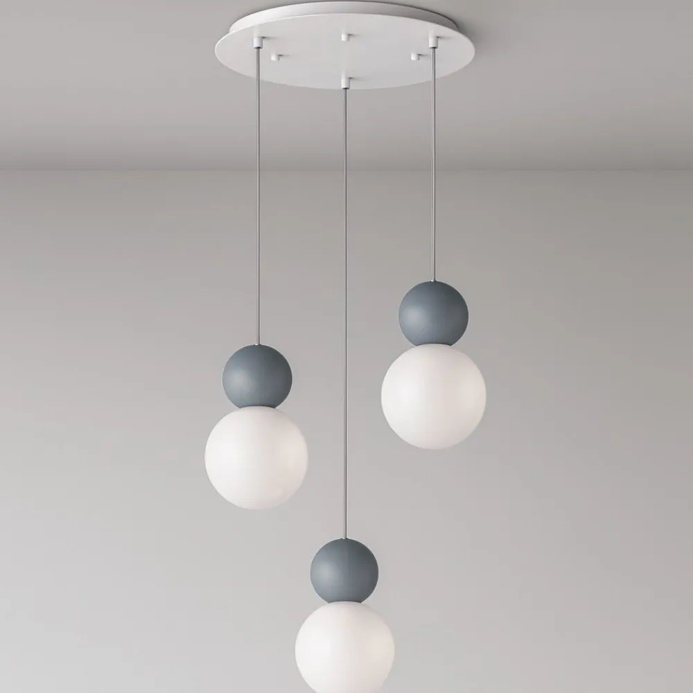 Lampadari Moderni-Top Light cottage lampadario moderno 3 luci sfere blu per tavolo soggiorno