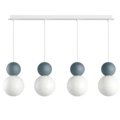 Lampadari Moderni-Top Light cottage lampadario moderno 4 luci sfere bianco blu