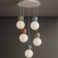 Lampadari Moderni-Top Light cottage lampadario moderno 5 luci multicolor per soggiorno