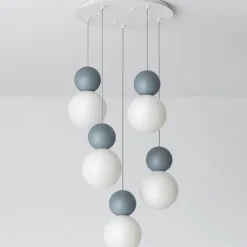 Lampadari Moderni-Top Light cottage lampadario moderno 5 luci sfere blu per soggiorno