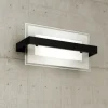Applique Da Parete-Top Light Toplight cross applique nero vetro bianco
