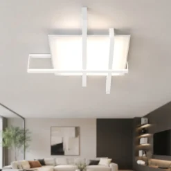 Plafoniere Moderne-Top Light Toplight cross plafoniera medium da cucina bianca design rettangolare