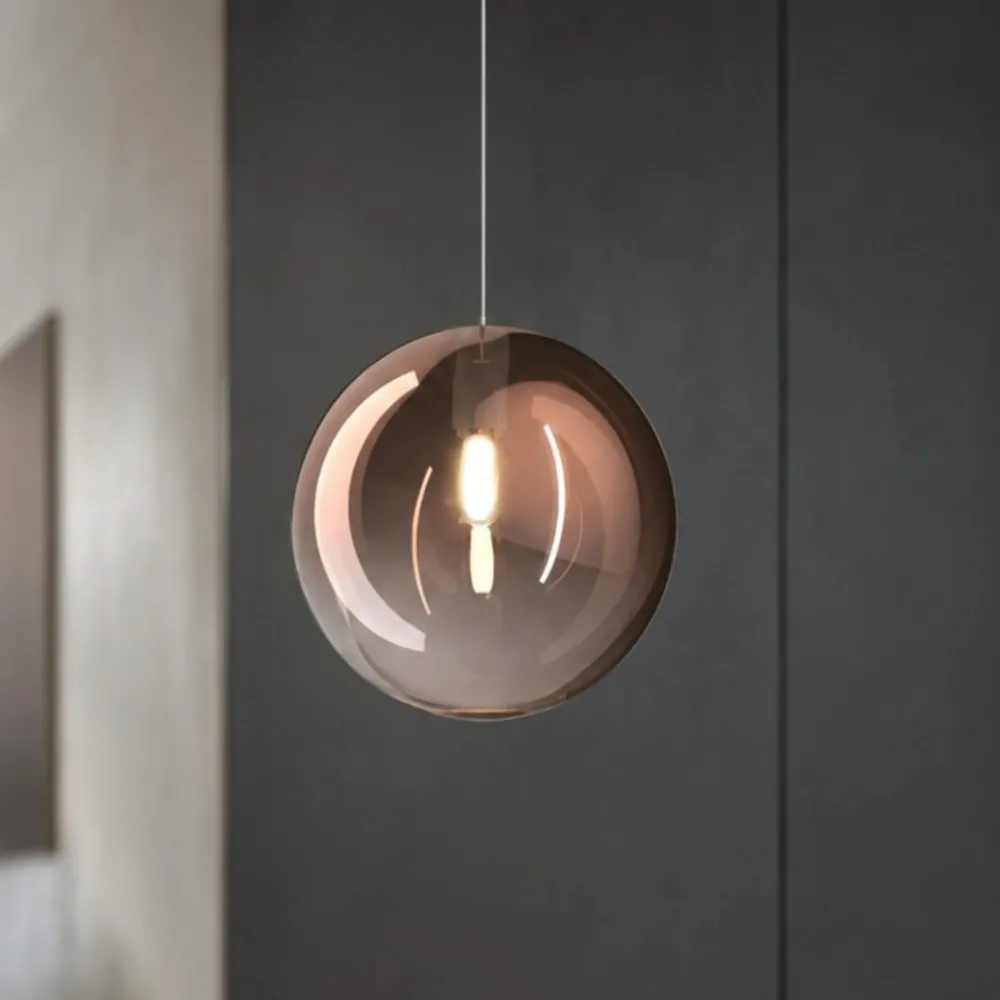 Lampade A Sospensione-Top Light Toplight eclipse lampada a sospensione sfera vetro rame trasparente