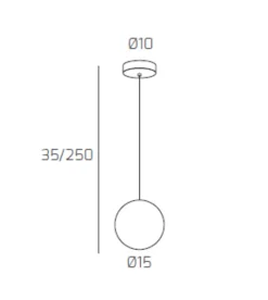 Lampade A Sospensione-Top Light Toplight eclipse lampada a sospensione sfera vetro rame trasparente