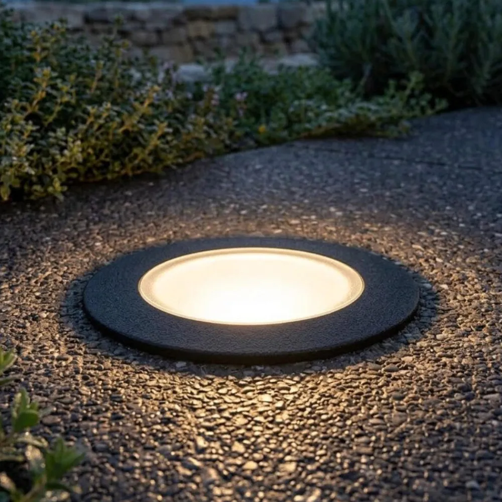 Faretti Da Esterno-Top Light faretto da esterno nero per incasso pavimento calpestabile anti corrosione ip67