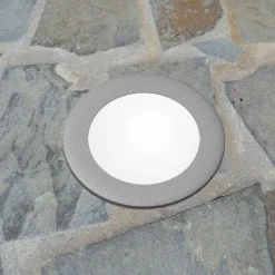 Faretti Da Esterno-Top Light faretto da esterno per incasso pavimento rotondo grigio calpestabile ip67