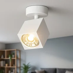 Faretti Da Soffitto-Top Light faretto da soffitto kibo bianco led gu10 orientabile