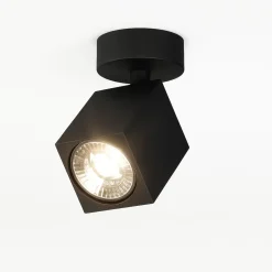Faretti Da Soffitto-Top Light faretto kibo nero da soffitto squadrato gu10 led orientabile