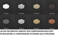 Accessori-Top Light hexagon placca metallica decorativa bianca