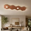 Plafoniere Moderne-Top Light Toplight hexagon plafoniera led componibile foglia rame 2 luci + 2 piastre