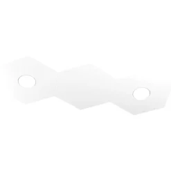 Plafoniere Moderne-Top Light Toplight hexagon plafoniera led 2 luci con placca metallo bianco moderno