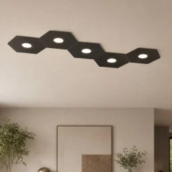 Plafoniere Moderne-Top Light hexagon plafoniera marrone esagonale moderna