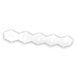 Plafoniere Moderne-Top Light Toplight hexagon plafoniera bianca 6 lampade intercambiabili rettangolare da cucina