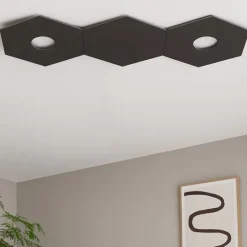 Plafoniere Moderne-Top Light Toplight hexagon plafoniera da cucina moderna 2 luci marrone rettangolare