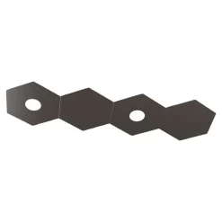 Plafoniere Moderne-Top Light Toplight hexagon plafoniera moderna da cucina componibile 2 luci 2 placche marrone