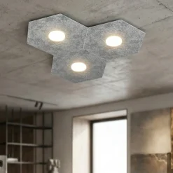 Plafoniere Moderne-Top Light Toplight hexagon plafoniera moderna per cucina argento