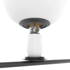 Lampadari Moderni-Top Light holly lampadario nero per soggiorno 6 sfere vetro bianco