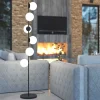 Lampade Da Terra-Top Light holly piantana nera moderna 6 sfere vetro