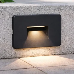Segnapasso Led-Top Light intro nero segnapasso da incasso a parete per esterno led cct ip65