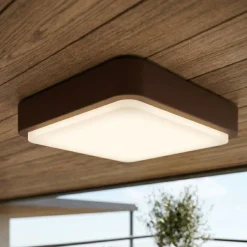 Plafoniere Da Esterno-Top Light irvine plafoniera da esterno marrone corten quadrata