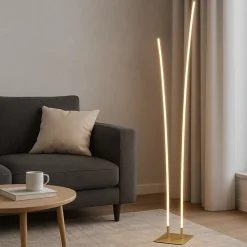 Lampade Da Terra-Top Light kawaii piantana oro moderna champagne led 48w cct