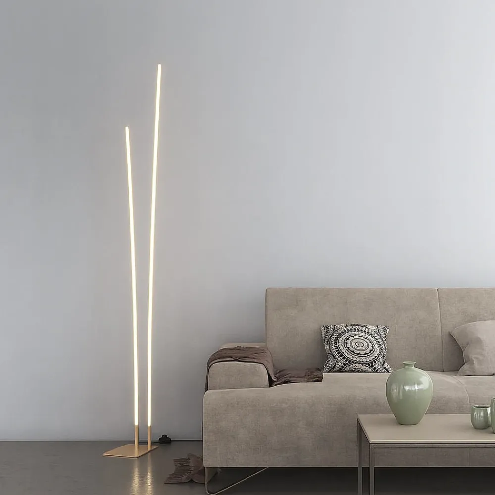 Lampade Da Terra-Top Light kawaii piantana oro moderna champagne led 48w cct