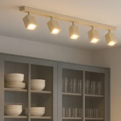 Plafoniere Moderne-Top Light kibo plafoniera a binario sabbia 5 luci orietabili gu10 led