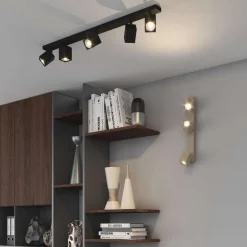 Plafoniere Moderne-Top Light kibo plafoniera da soffitto con 3 faretti led gu10 sabbia