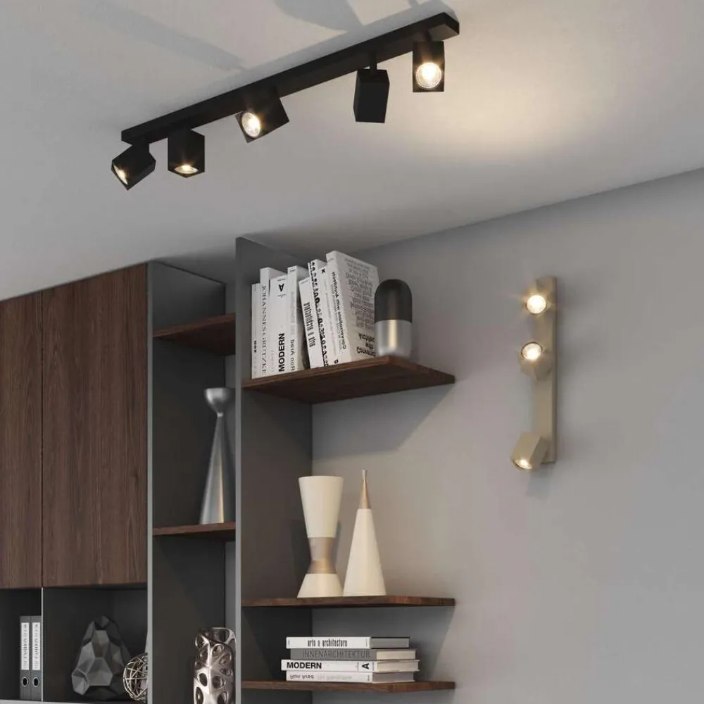Plafoniere Moderne-Top Light kibo plafoniera da soffitto con 3 faretti led gu10 sabbia