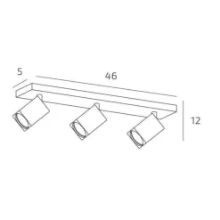 Plafoniere Moderne-Top Light kibo plafoniera da soffitto con 3 faretti led gu10 sabbia