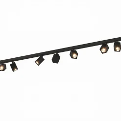 Plafoniere Moderne-Top Light kibo plafoniera da soffitto binario nero 7 luci orientabili per cucina