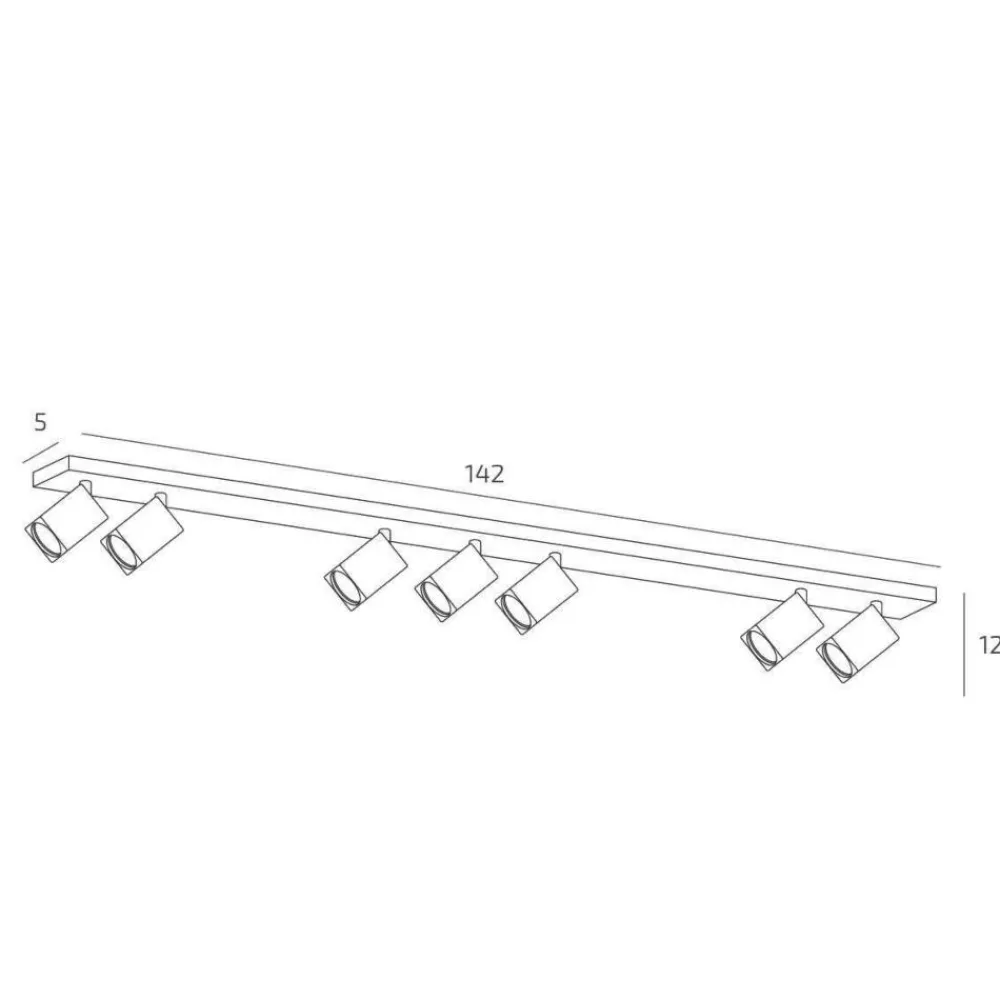 Plafoniere Moderne-Top Light kibo plafoniera da soffitto binario nero 7 luci orientabili per cucina