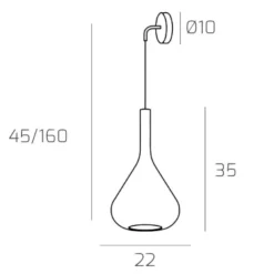 Applique Camera Da Letto-Top Light Toplight kona lampada da parete in vetro trasparente per comodino