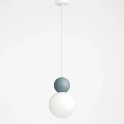Lampade A Sospensione-Top Light lampada a sospensione cottage blu sfer vetro bianco