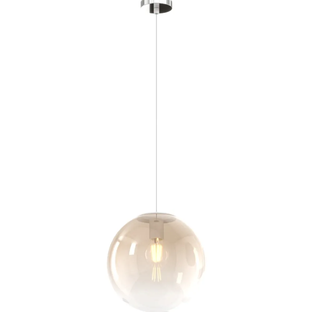 Lampade A Sospensione-Top Light Toplight lampada a sospensione boccia sfera di vetro ambra 25cm