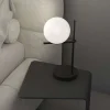 Lampade Da Tavolo-Top Light lampada da tavolo holly nera sfera vetro bianco