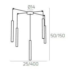 Lampadari Moderni-Top Light lampadario con decentramento marrone per soggiorno