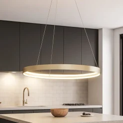 Lampadari Cucina-Top Light lampadario da cucina malika anello oro champagne led 56w cct