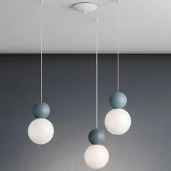 Lampadari Moderni-Top Light lampadario 3 luci cottage decentrate sfere blu