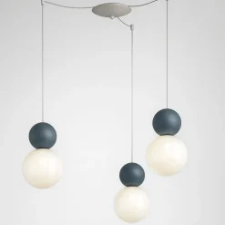 Lampadari Moderni-Top Light lampadario 3 luci cottage decentrate sfere blu