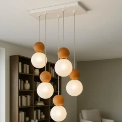 Lampadari Moderni-Top Light lampadario moderno 5 luci terra rossa cottage