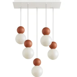Lampadari Moderni-Top Light lampadario moderno 5 luci terra rossa cottage