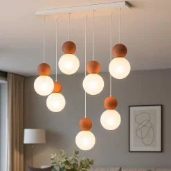 Lampadari Moderni-Top Light lampadario moderno cottage 7 luci terra rossa