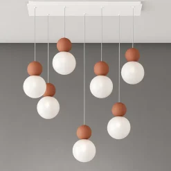 Lampadari Moderni-Top Light lampadario moderno cottage 7 luci terra rossa