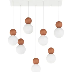 Lampadari Moderni-Top Light lampadario moderno cottage 7 luci terra rossa