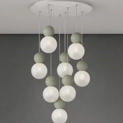 Lampadari Moderni-Top Light lampadario moderno cottage 8 sfere verdi per soggiorno