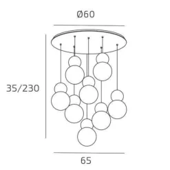 Lampadari Moderni-Top Light lampadario moderno cottage 8 sfere verdi per soggiorno