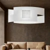 Lampadari Moderni-Top Light lampadario moderno vetri bianchi placca decoro argento